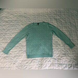 Talbots Light Green Cable Knit Sweater